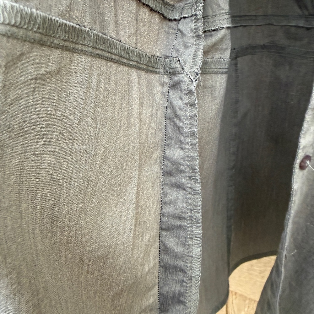 Women's Gray Ruffle-Front Button Jacket - Picture 4 of 4